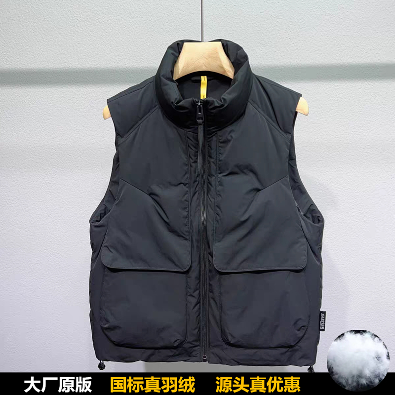 高充绒量羽绒马甲2025新款男工装风鸭绒百搭外套无袖马夹坎肩保暖