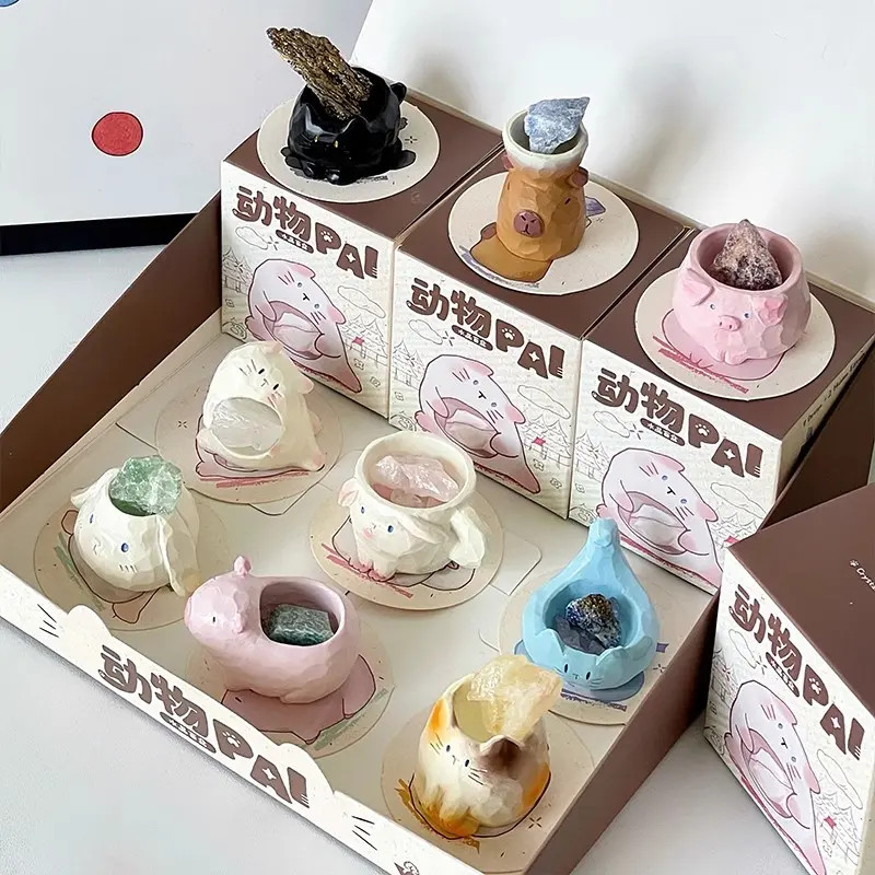 可爱动物水晶石盲盒系列家居桌面装饰女生礼物伴手礼小礼物送朋友