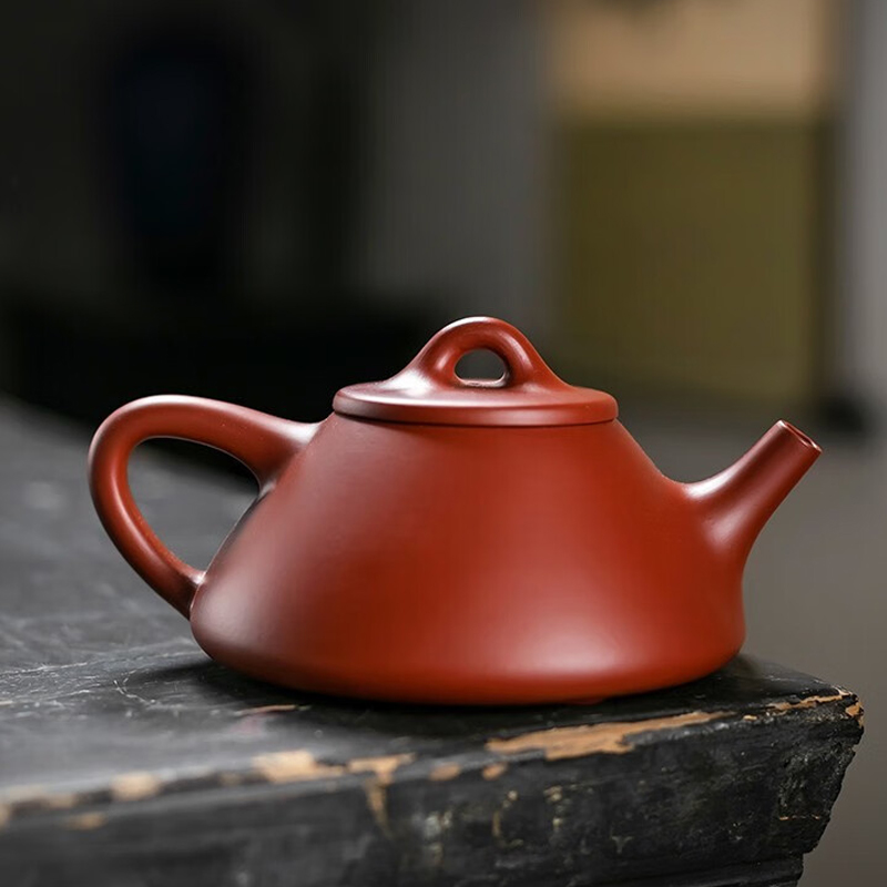 京峰阁宜兴正宗紫砂壶 原矿大红袍石瓢壶 高档纯全手工泡茶壶茶具