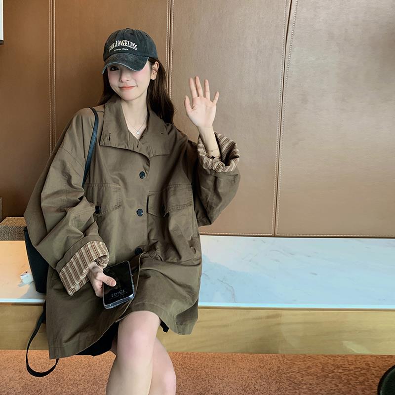 梵德希港风时尚工装立领夹克外套女2025春秋新款休闲宽松复古高级
