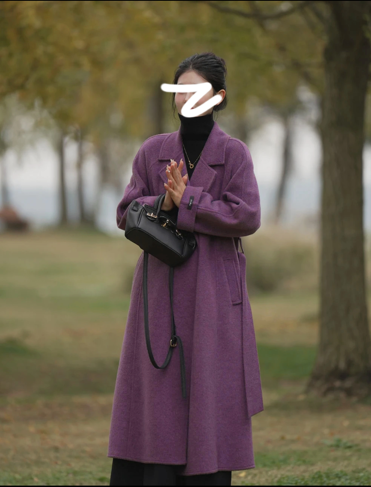 2025新款秋冬女士加厚双面绵羊毛大衣长款高端毛呢宽松时尚外套