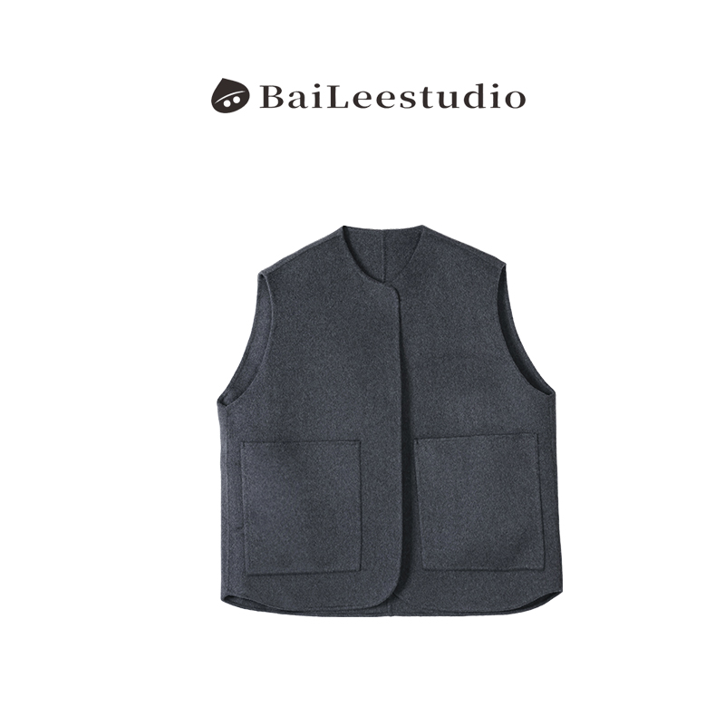 【柏栗良品】2025秋冬新品~复古经典无袖马夹25208