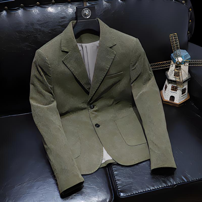 欧货灯芯绒商务西装外套男秋冬新款高档男装轻奢潮牌行政休闲西服