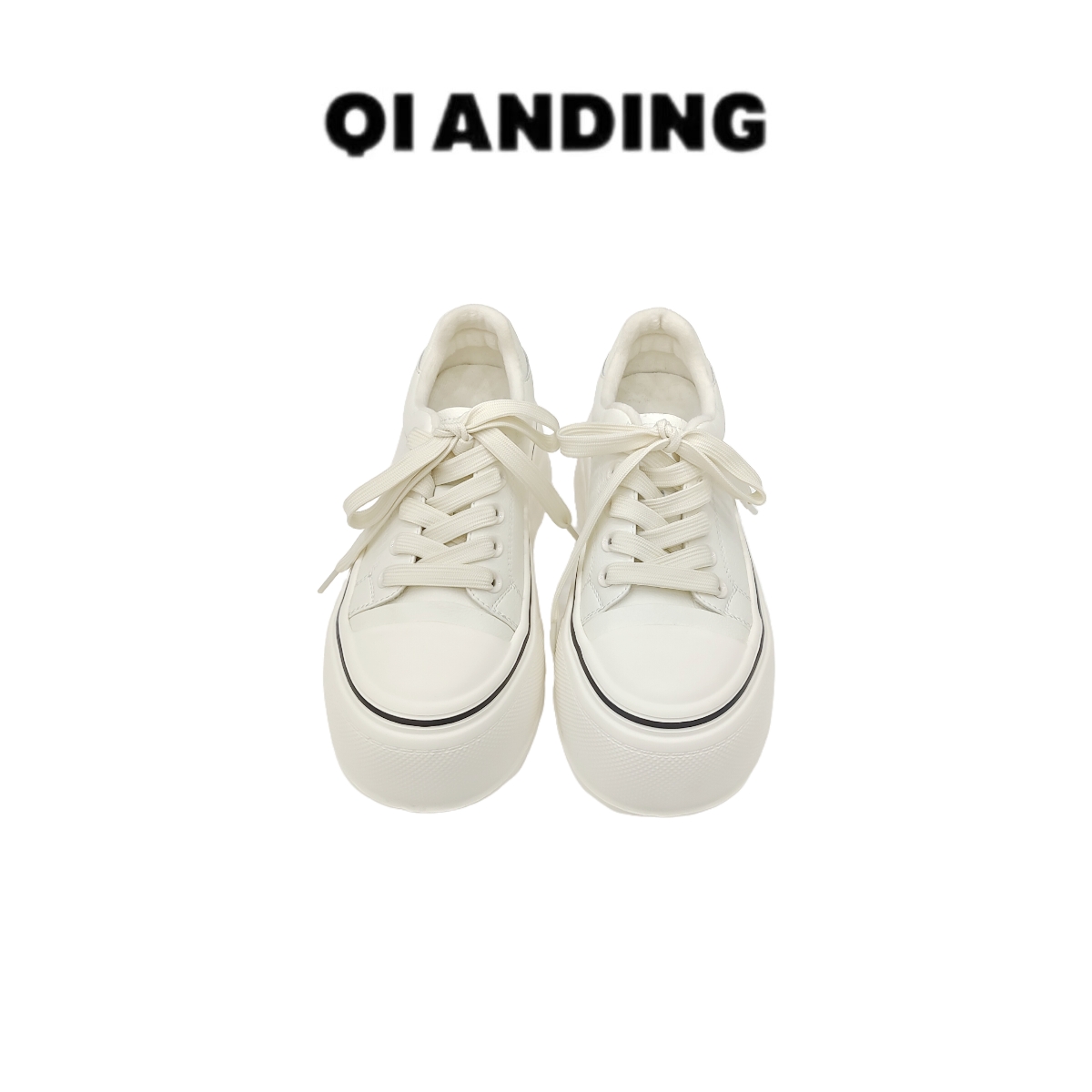 F【加绒真皮厚底小白鞋】加绒重磅小牛皮厚底增高舒适百搭鞋子F088