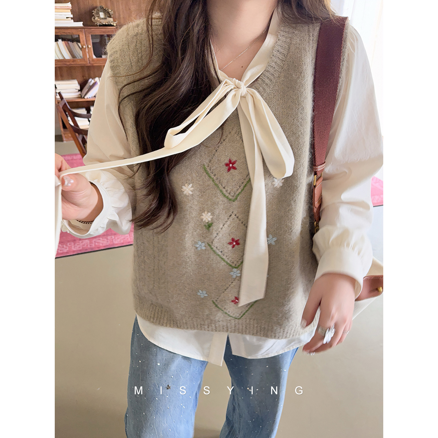 应小姐【芬兰童话】微胖大码女装显瘦时尚宽松设计叠穿百搭针织马甲