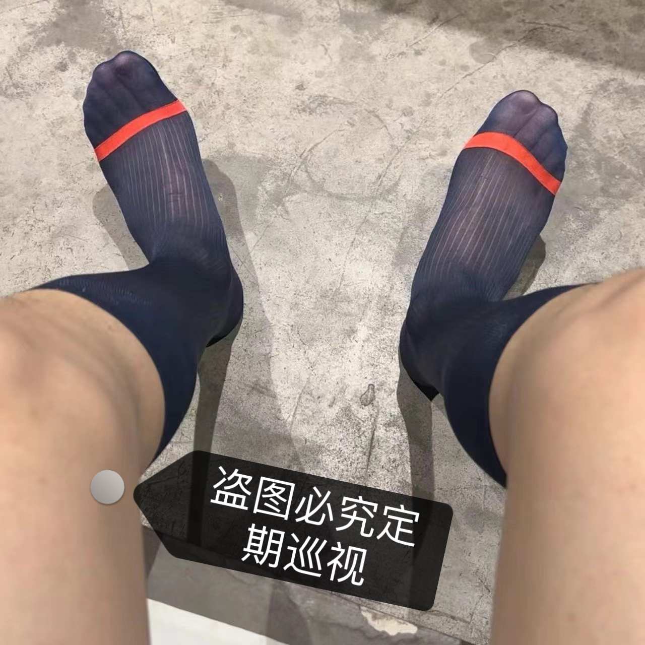 主图红线条藏青细条纹春夏款中长筒性感透气涤纶正装上班族男丝袜