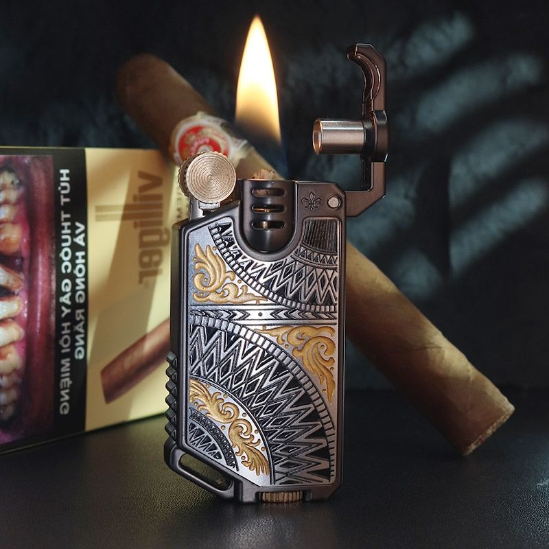 CHIEF/首领713机械弯刀曼陀罗设计款创意打火机个性高颜值礼品