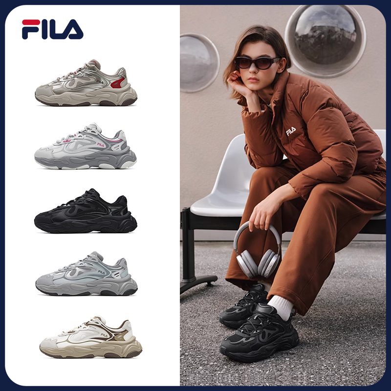 【火星4代】FILA复古跑鞋2025新款冬季情侣厚底老爹鞋F12W/M542103F