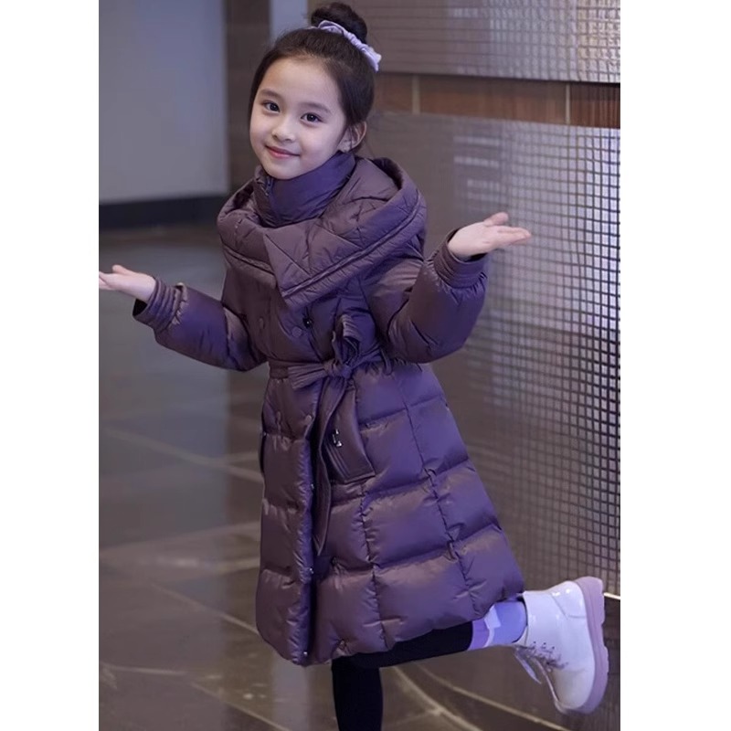 女童棉服冬装2025新款加厚保暖收腰中长款儿童棉衣外套韩系棉袄潮