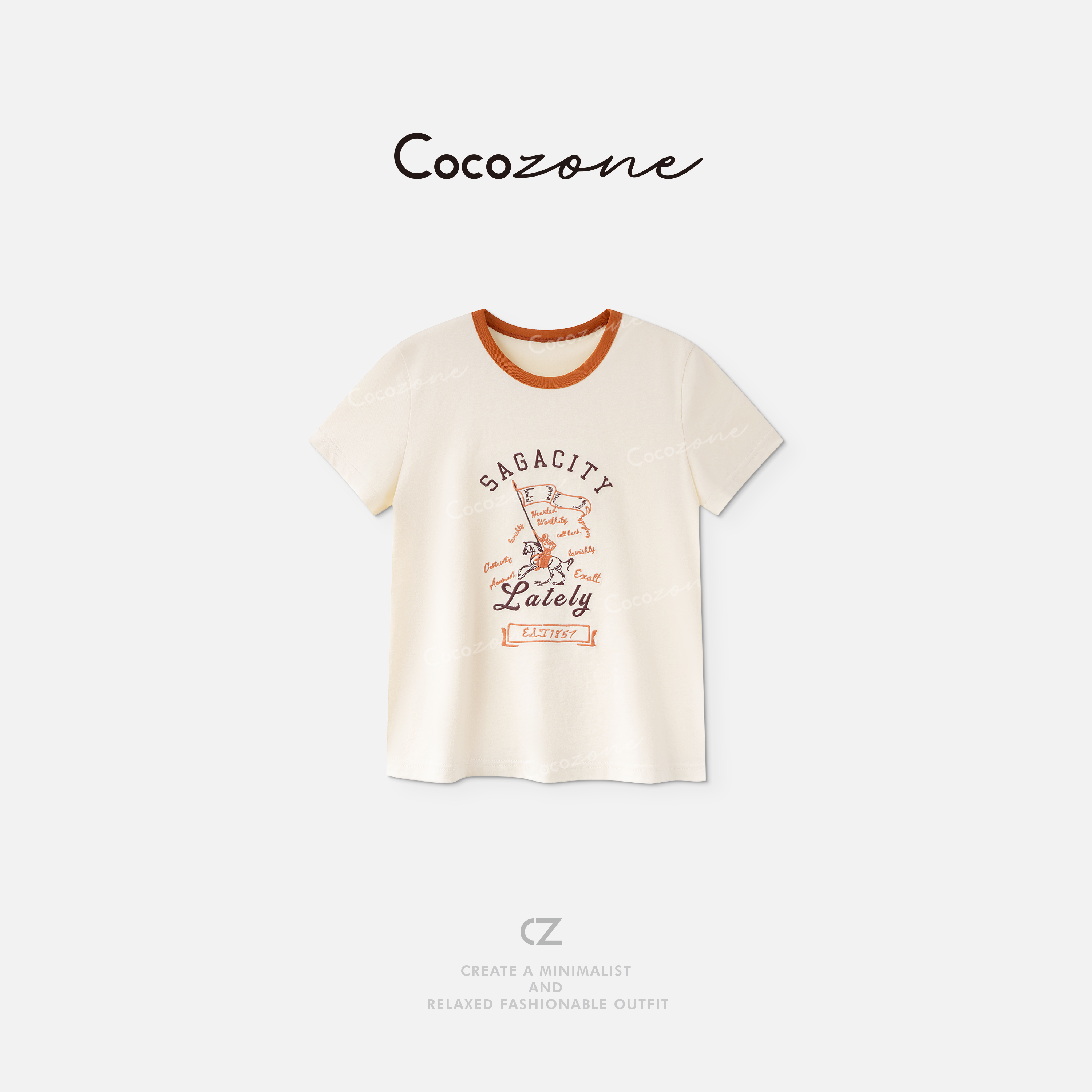 COCO ZONE 刘一一”小马T“街头风透气圆领短袖T恤 CD2A1674