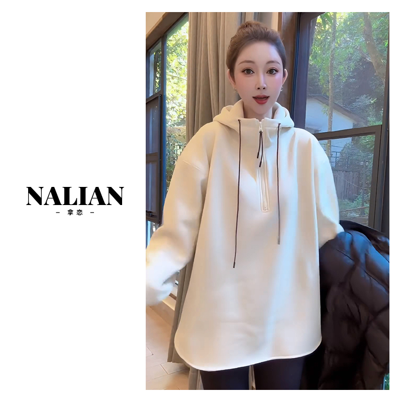 【现货秒发】豆子优选-新款冬季欧洲站连帽加绒卫衣女 DZ880M95319