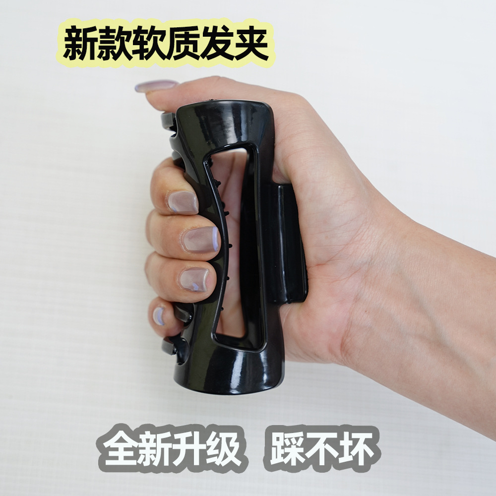 跨境软硅胶发夹鲨鱼夹发卡柔软防撞保护后脑夹头发防摔耐用抓夹