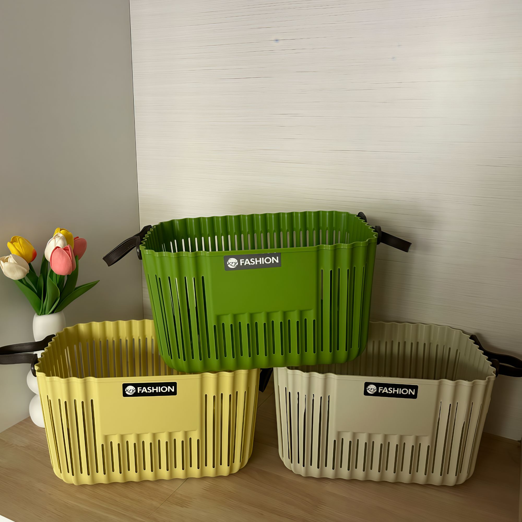 【方形多功能收纳筐】桌面置物篮塑料零食杂物篮家用洗澡蓝储物镂空