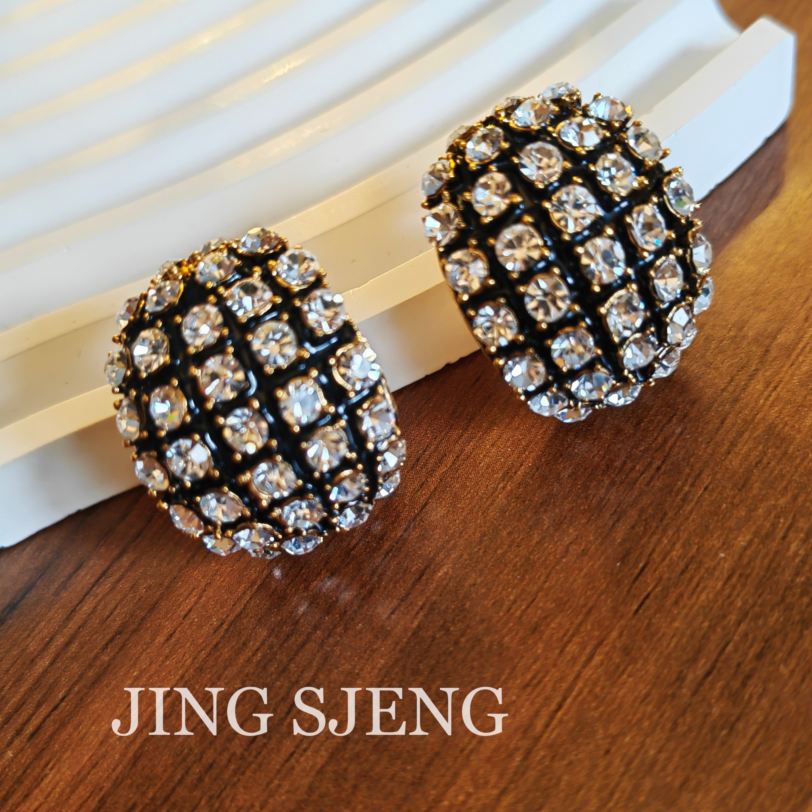 铜合金锆石耳饰 【朝朝暮暮】时尚精致轻奢小众高级感气质锆石耳环