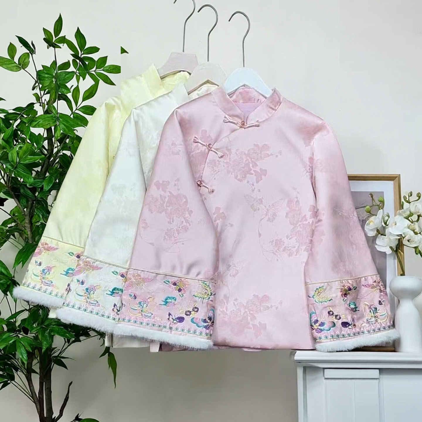 非遗苏绣新中式国风冬季加棉内搭小衫2025年毛边斜襟太太服上衣04