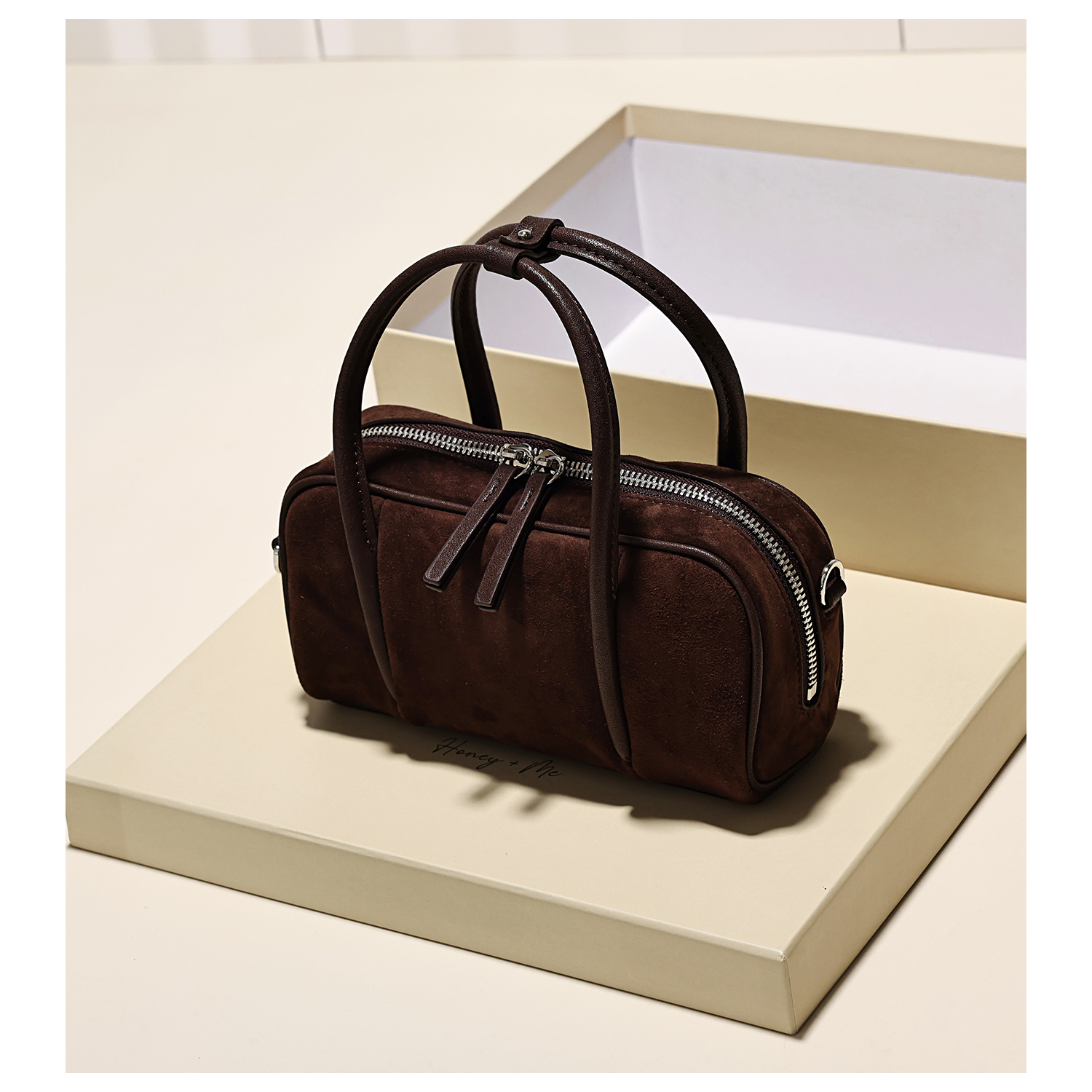 GXFMOD原创设计羊皮保龄球包女2025早秋新款简约高级单肩包斜挎包