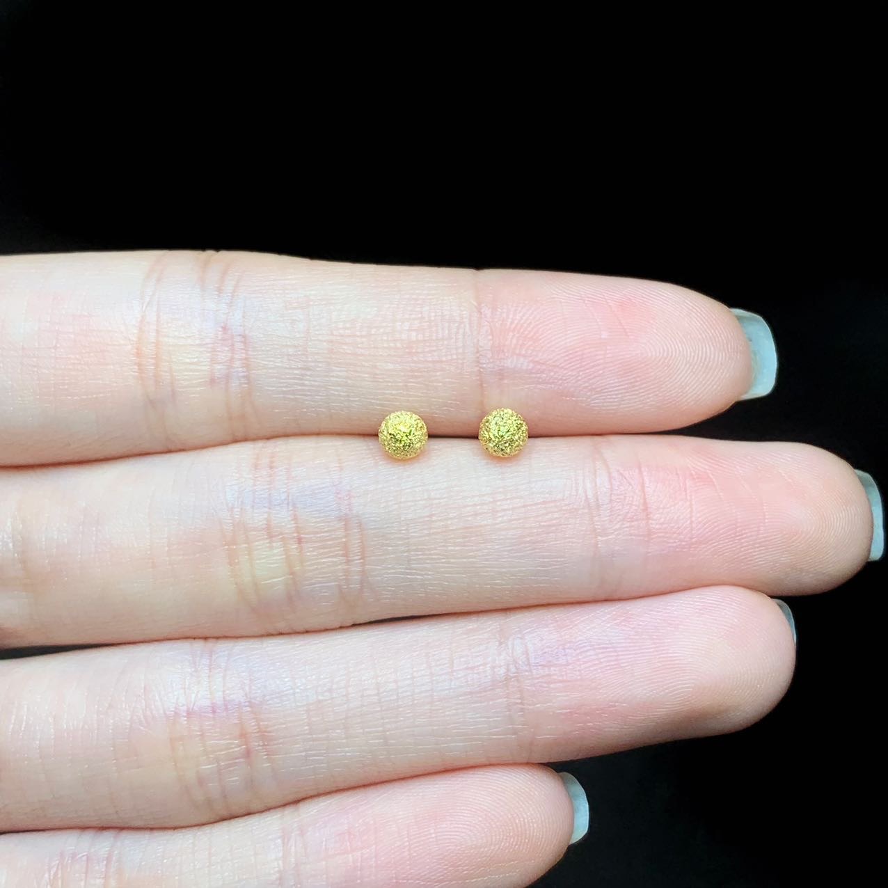 足银耳饰 【云上叙】 足银钉沙耳钉-3.5mm-V30641-18（东哥）