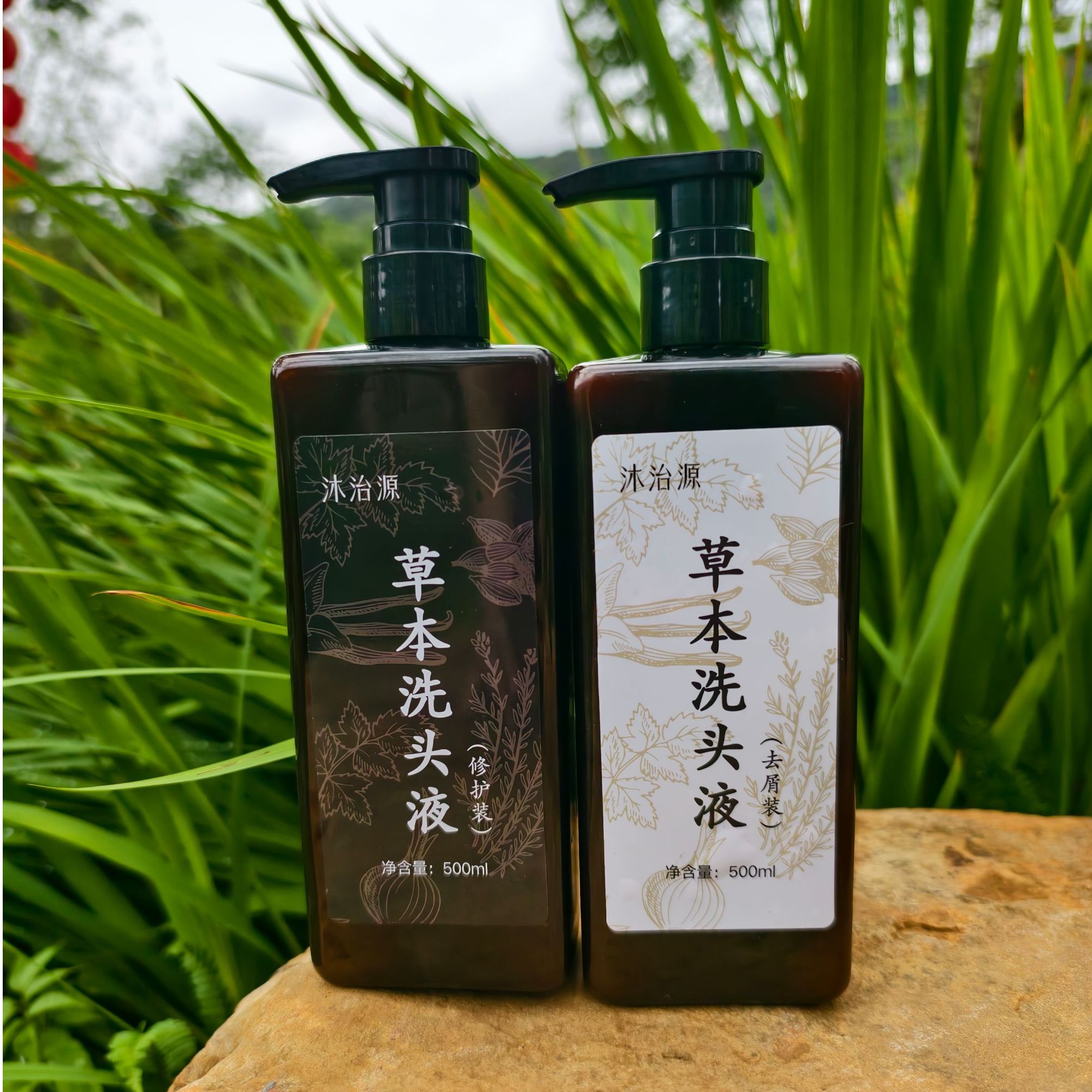 【套装】固发+控油去屑双重修护沐治源草本洗发侧柏止痒蓬松无硅油