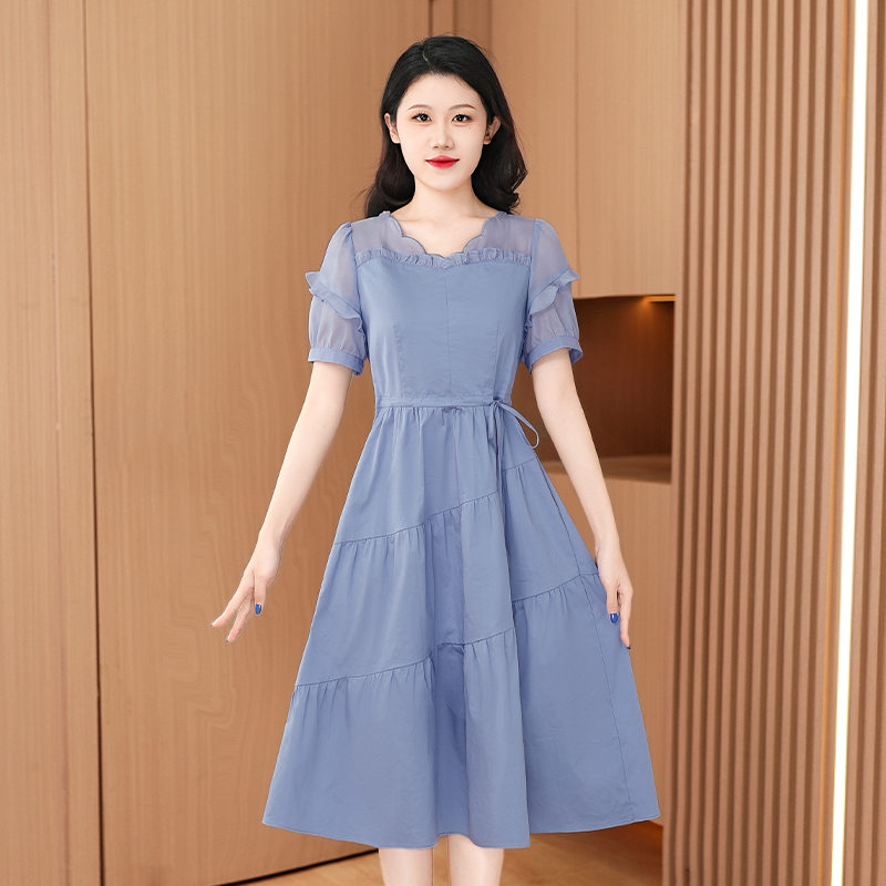 甜甜女装新款气质时尚大气减龄休闲收腰显瘦连衣裙-25115