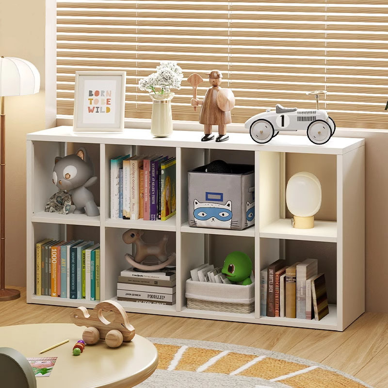 书架格子柜一体靠墙落地多层钢制自由组合书架家用收纳柜置物架