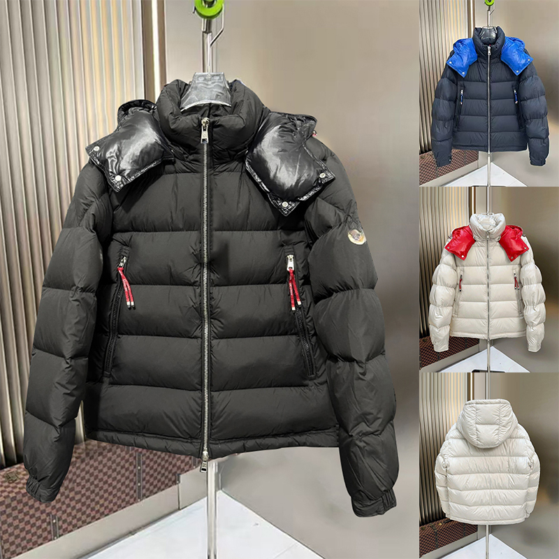 冬季新款拼色连帽羽绒服男士时尚宽松加厚外套潮牌百搭保暖面包服