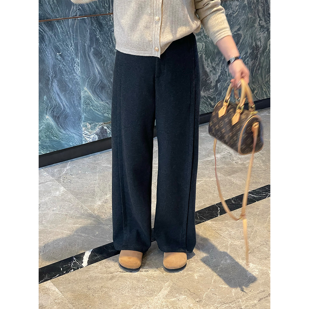 WenWen小个子韩系直筒窄版裤~秋冬必备款 显瘦高腰休闲加厚裤4470