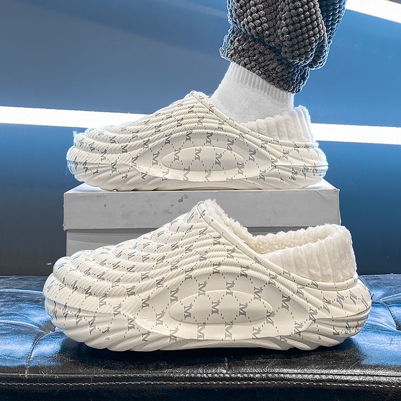 棉拖鞋男款冬季室内居家青少年包跟毛绒拖鞋防水防滑加绒保暖棉鞋