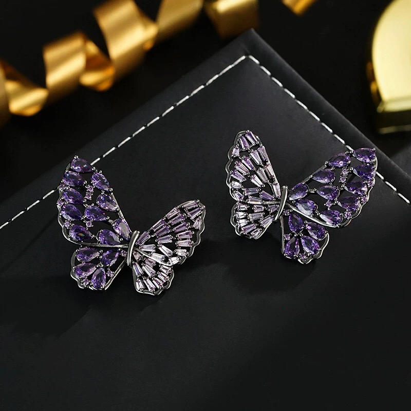 铜合金耳饰 A270 在逃公主风蝴蝶结精致甜美优雅大方时尚气质耳钉