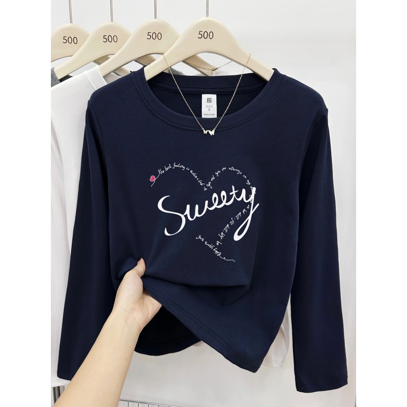 2026新款正肩长袖t恤女装ins韩版设计感时尚百搭大码胖mm圆领上衣