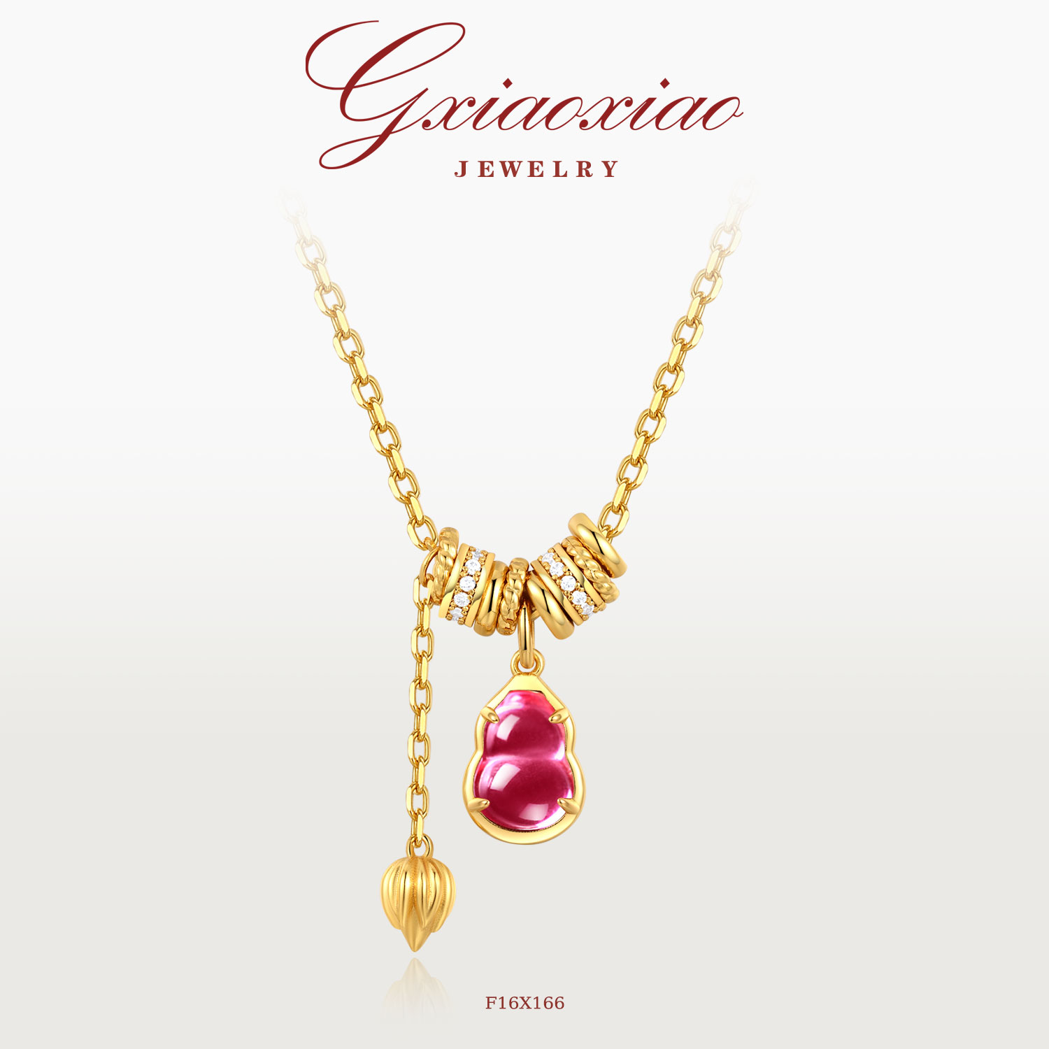 G XIAOXIAO 镀K金【福宝葫芦】新中式高级感气质百搭项链 F16X166
