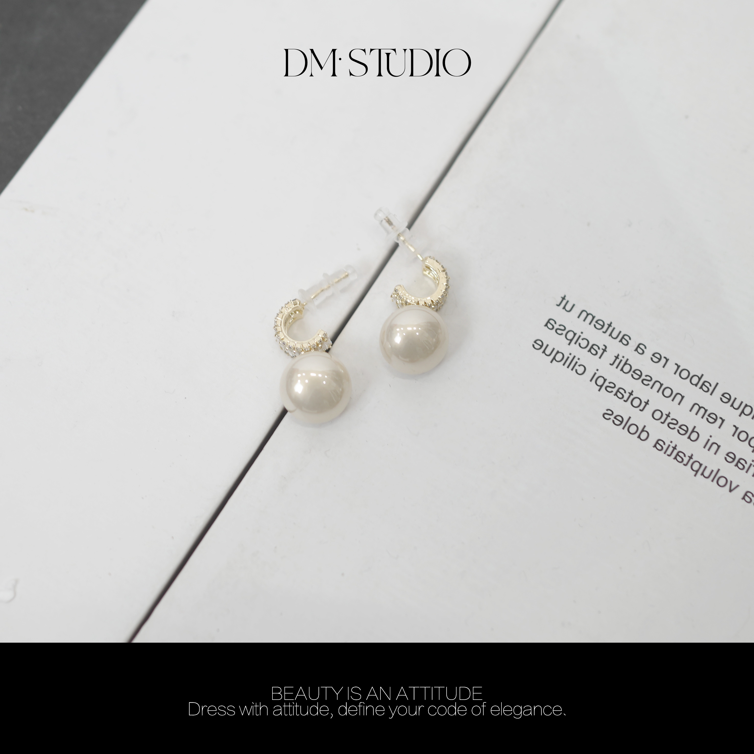 合金锆石耳饰 DEDM•STUDIO/精致经典法式气质亮钻耳钉耳环27104