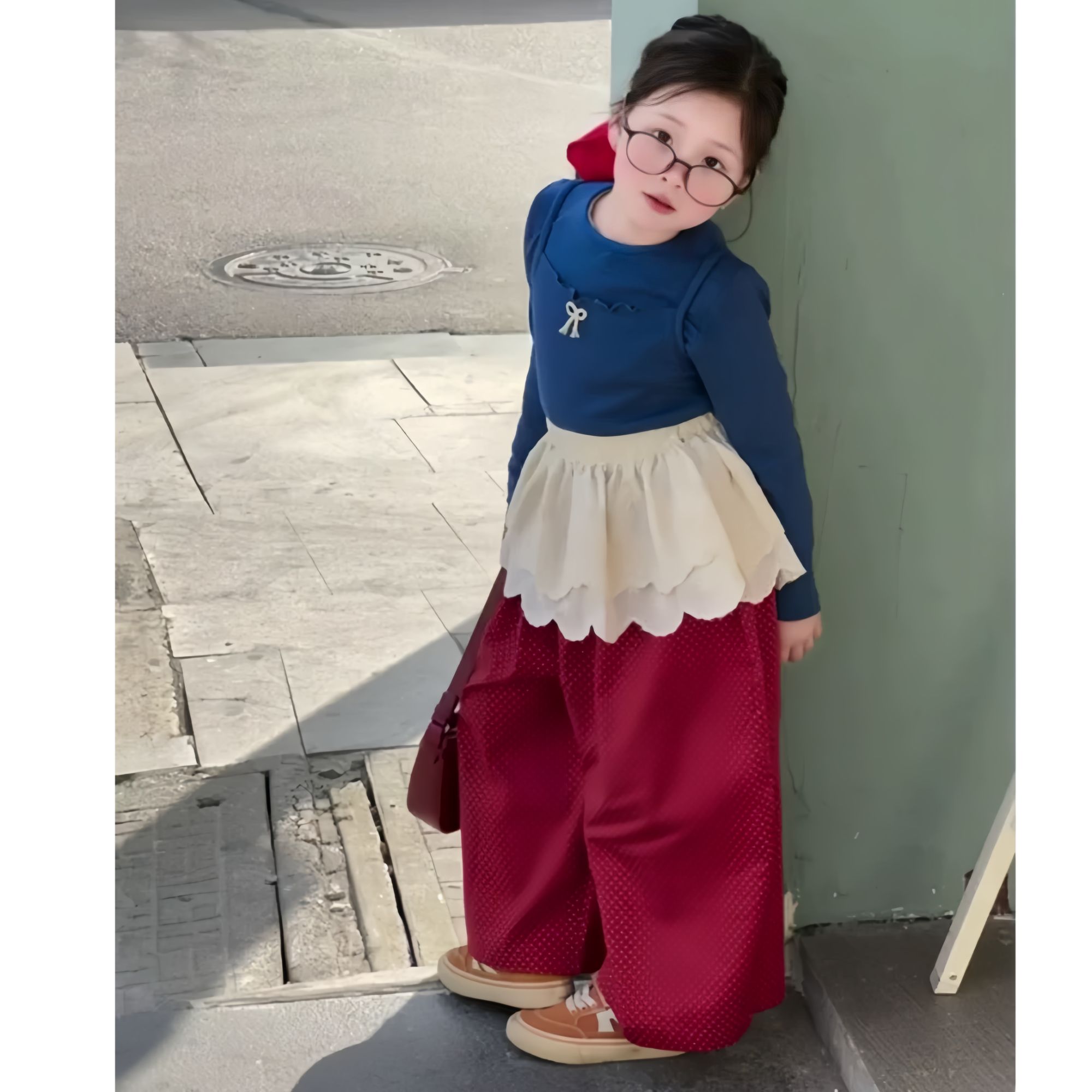 《部分在仓》韩版女童多巴胺套装2025小女孩秋季套装上衣屁帘休闲裤