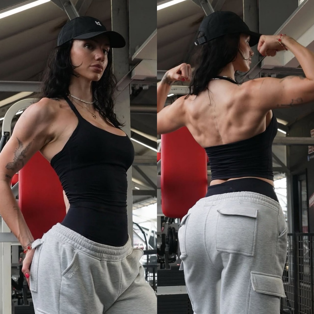 女孩Dfyne系列欧美健身普拉提露背带胸垫挂脖健身一体运动背心