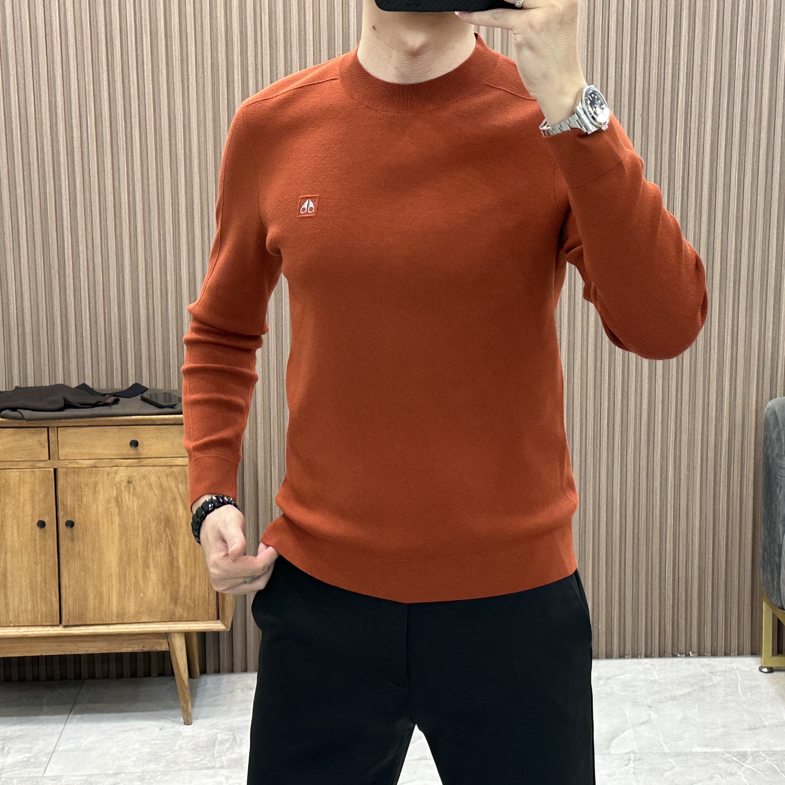 【门店专供】可机洗针织打底衫商务高级感男装内搭外穿轻奢毛衣7970