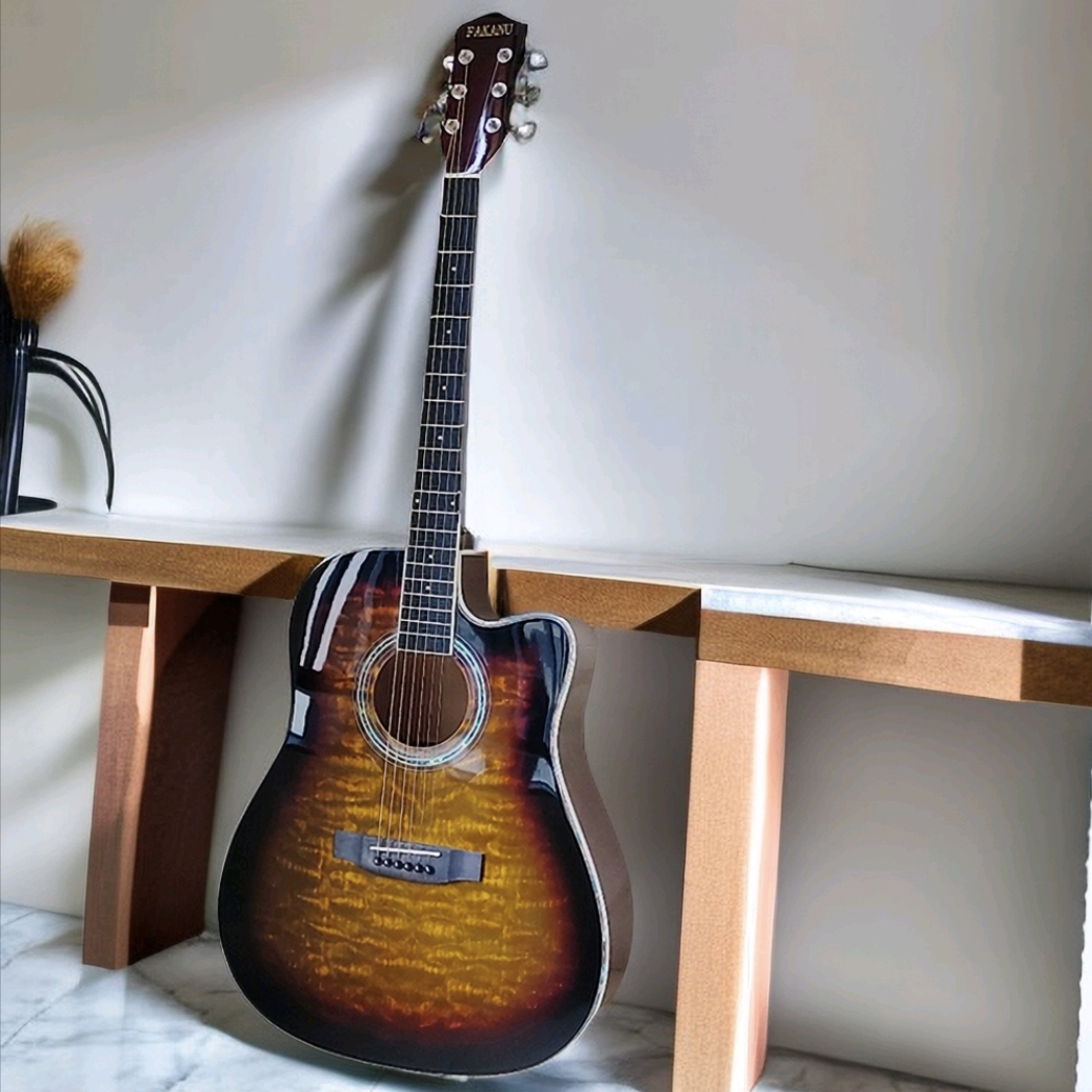 【电箱拾音器电木两用】单板41寸高档宝石光吉他初学新手入门专业琴