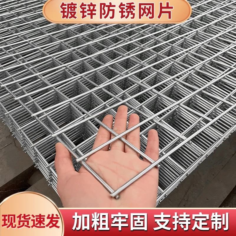 镀锌铁丝网电焊网片围栏小孔加粗狗笼养殖建筑钢筋网格网钢丝防护