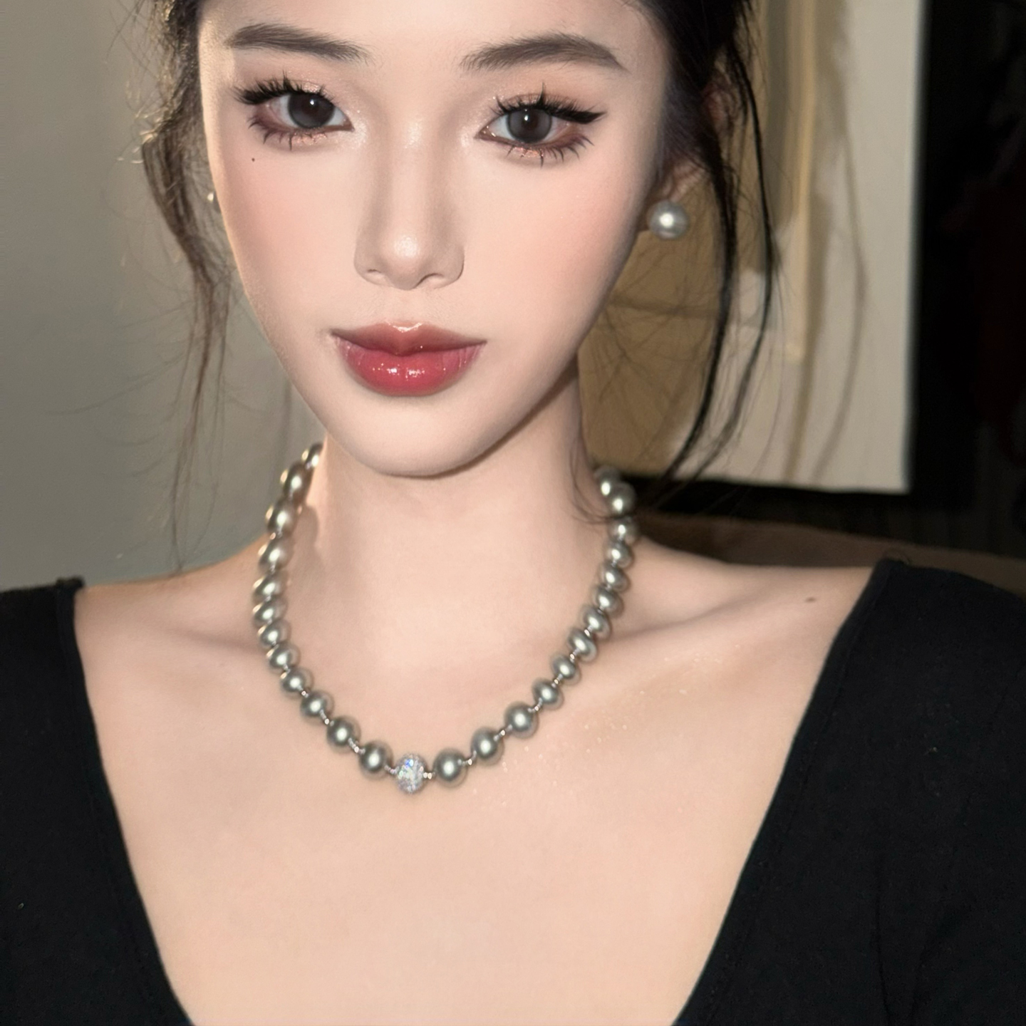 铜合金项链 倪妮同款项链轻奢贵气名媛千金秋冬搭配毛衣链