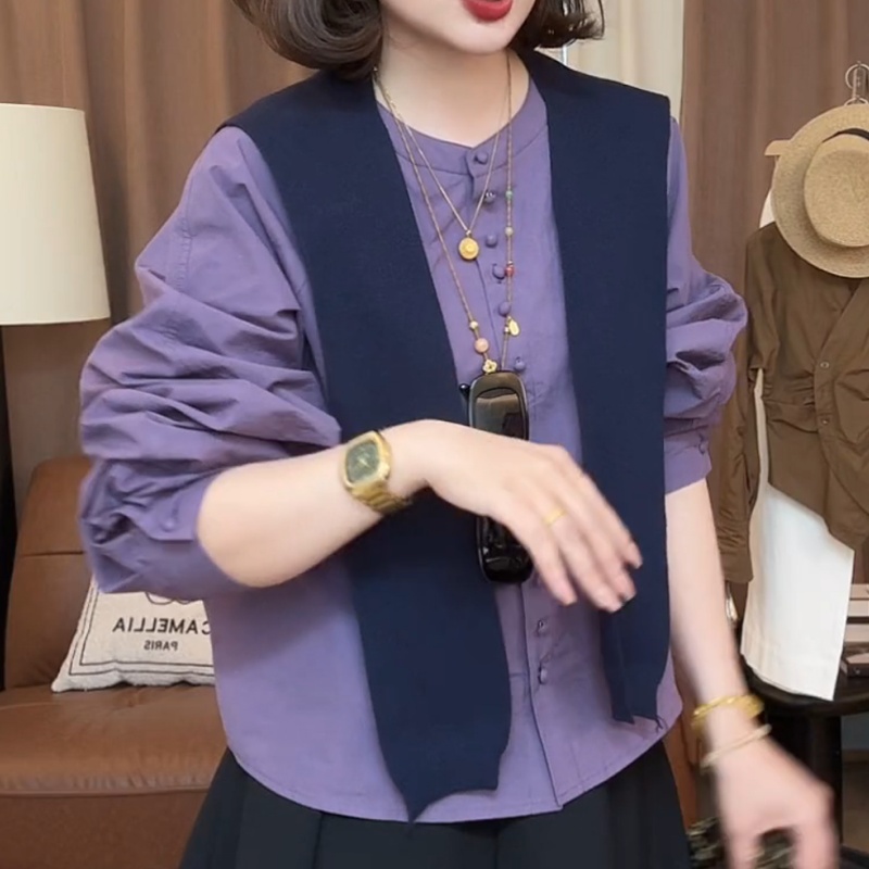 早秋两件套休闲格子小众时尚韩版长袖衬衫LK2505948