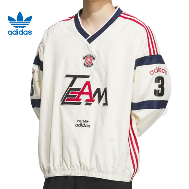 adidas 阿迪达斯三叶草男子IH WOVEN PL M梭织无领长袖T恤KC0112