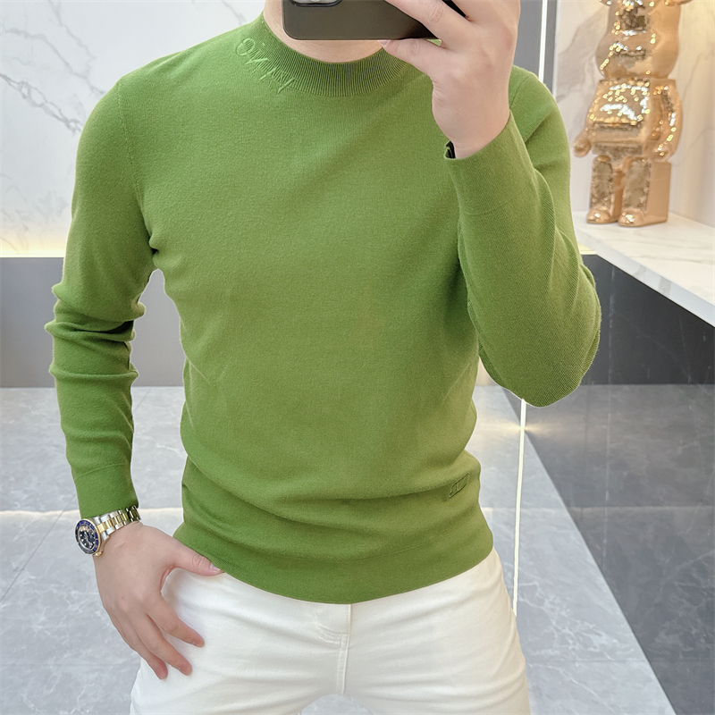 秋冬季新款男士高品质毛衣青年轻奢时尚修身百搭长袖针织打底衫潮