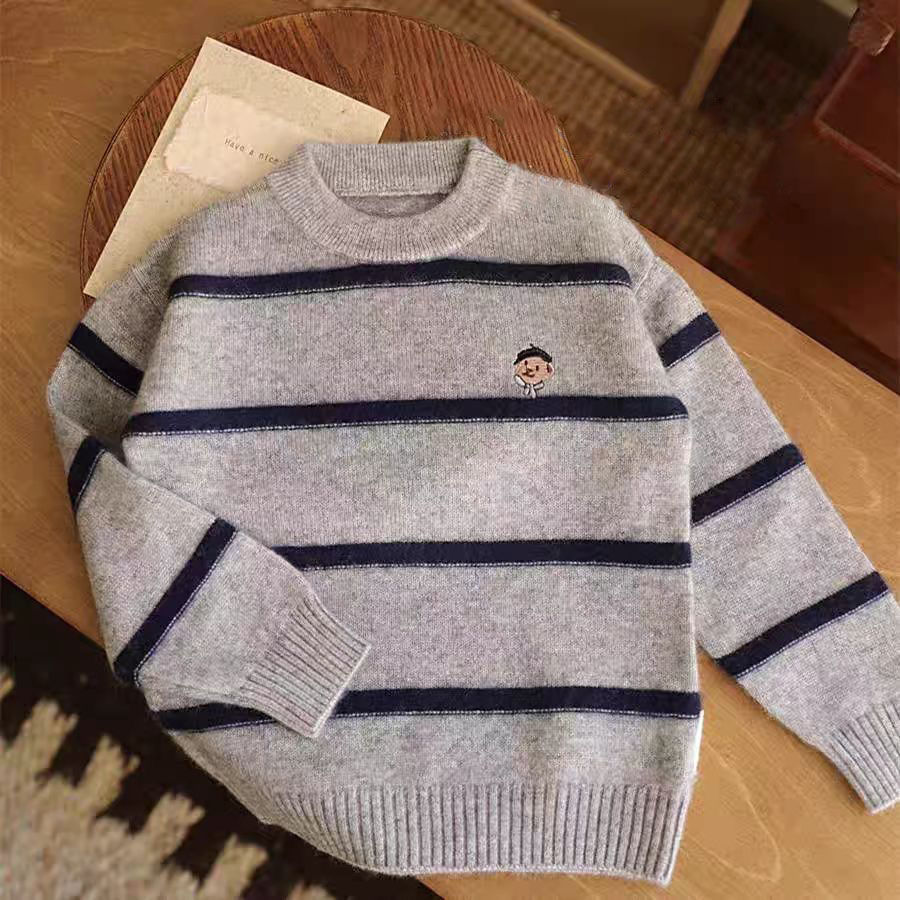 童泰【断码】秋冬儿童毛衣男童圆领保暖针织打底衫中小童套加厚百搭