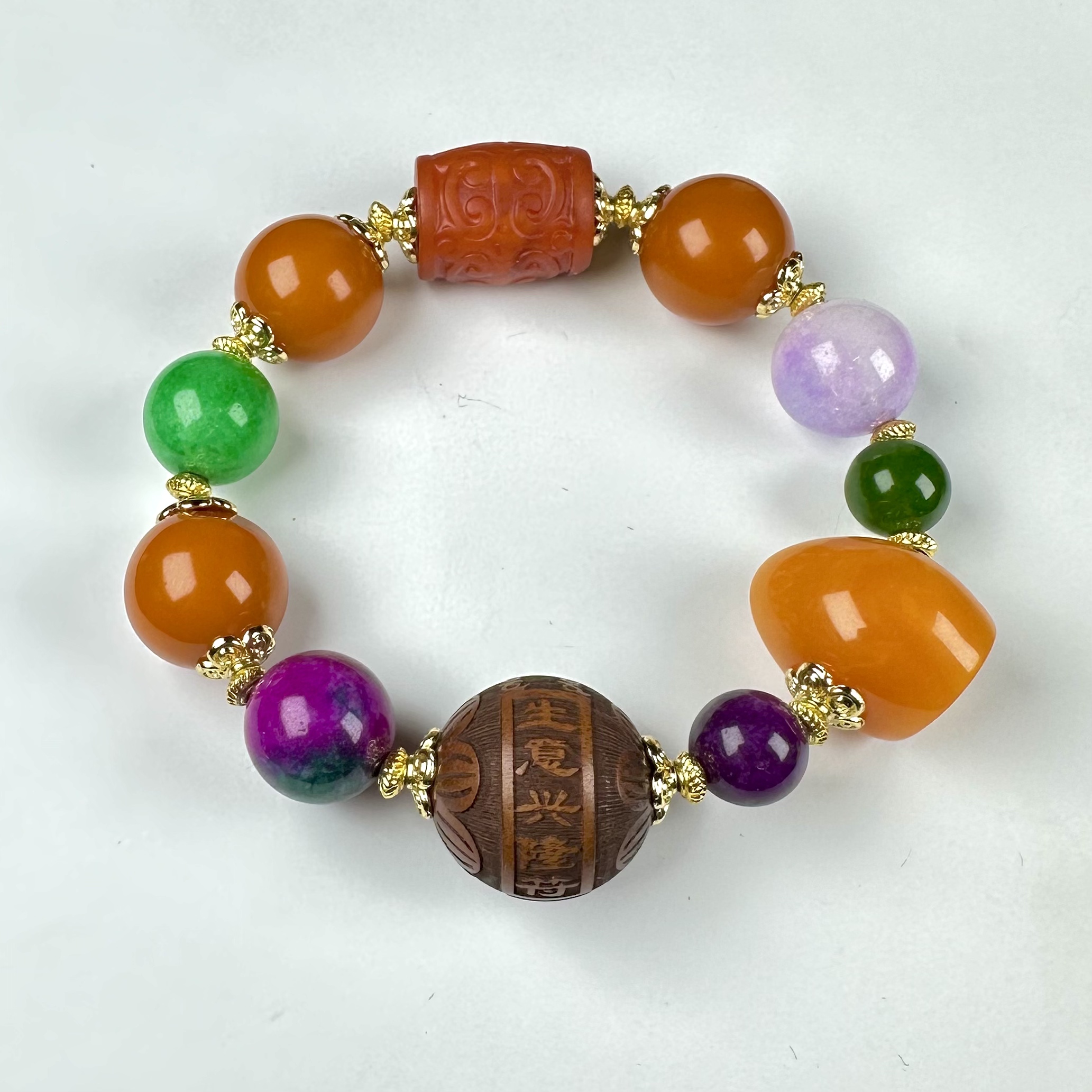 【福满满珠宝】Y007-启源七彩多宝手串-多样性发其一