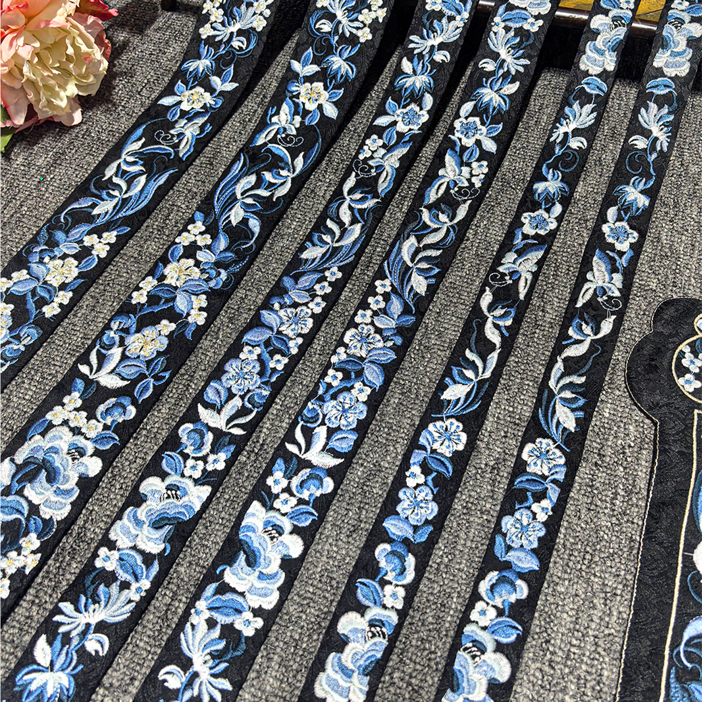 绣花领口边条蕾丝辅料国风汉服领子刺绣窗帘纱花边刺绣边diy装饰