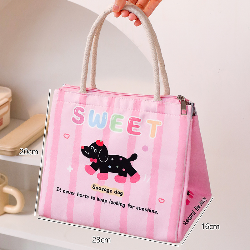 可爱保温饭盒袋饭盒包学生上班族带饭装餐包便当袋加厚铝箔手提包