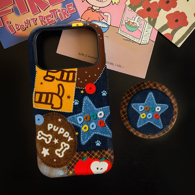 牛仔星星小狗磁吸菲林二合一适用苹果17/16promax手机壳华为小米