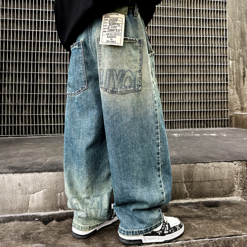 儿童装男童春装裤子2025新款中大童宽松牛仔裤春秋款男孩春季长裤