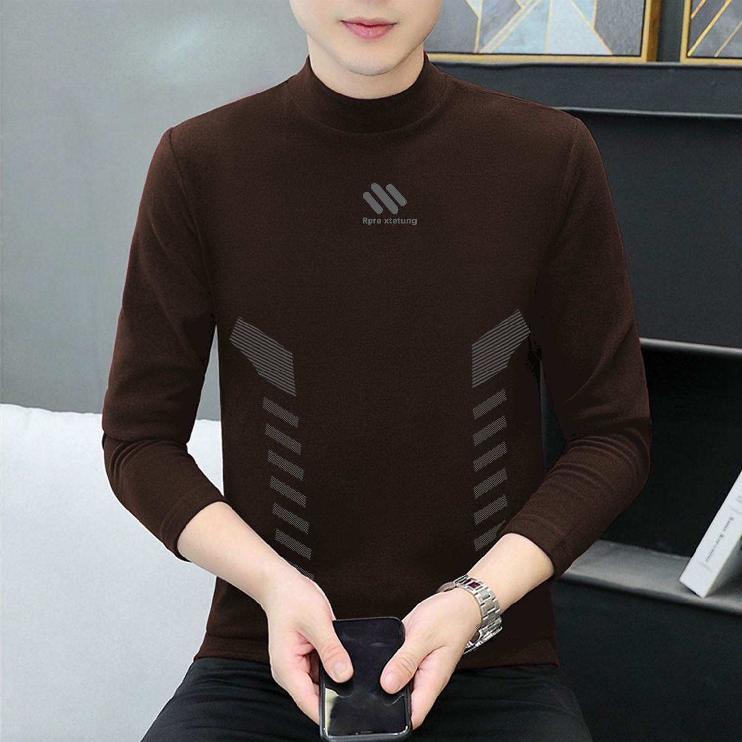 半高领打底衫男女秋冬季新款高级感洋气磨毛内搭休闲ins上衣长袖