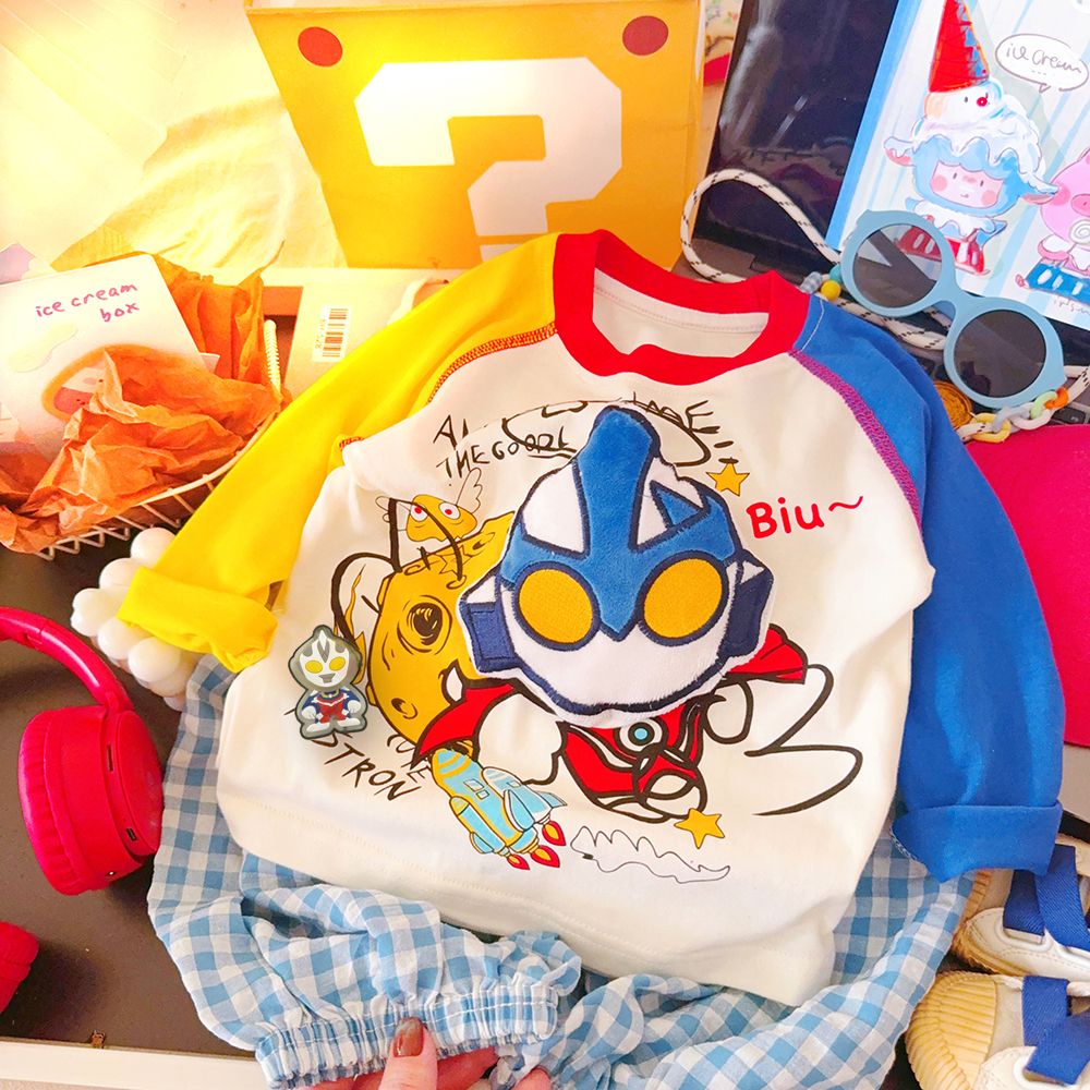 【可亮灯】秋冬打底衫男女童长袖T恤儿童立体玩偶2025新款休闲风