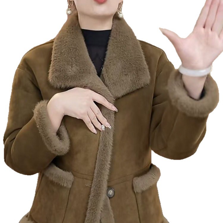 直播爆款皮毛一加厚保暖短款外套加绒冬季新款时尚休闲上衣秋冬