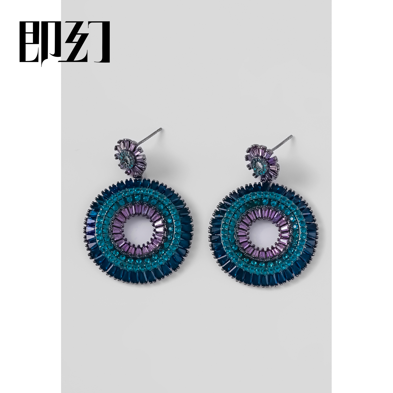 即幻 铜合金耳饰 ♦念你 欧美经典款小众高级重工圆形耳环 X-3742